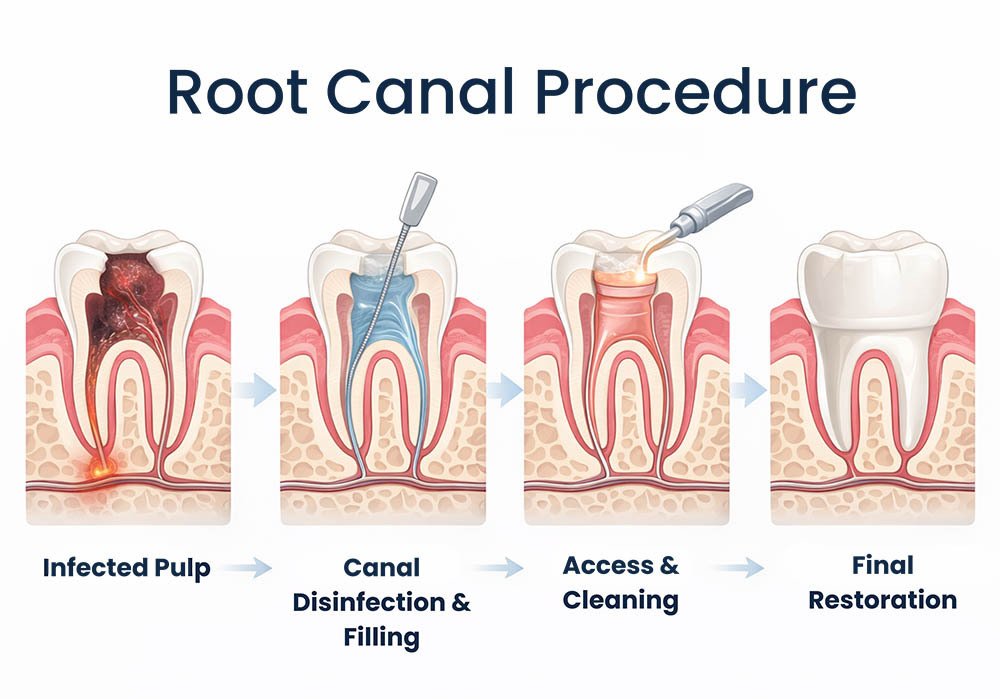 Root Canals — anatomical illustration