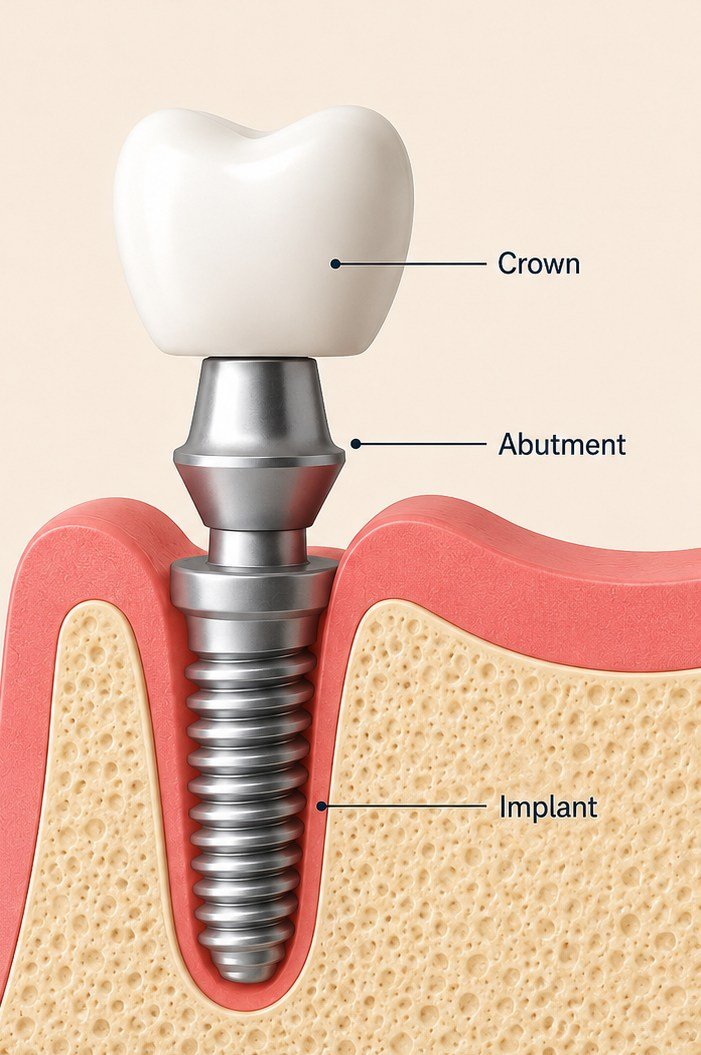 Dental Implants — anatomical illustration